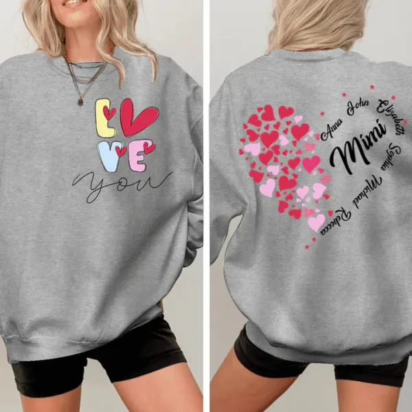 Love You Mimi With Grandkids - Personalized Sweatshirt -  The Best Mothers Day Gift