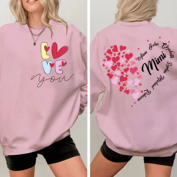 Love You Mimi With Grandkids - Personalized Sweatshirt -  The Best Mothers Day Gift