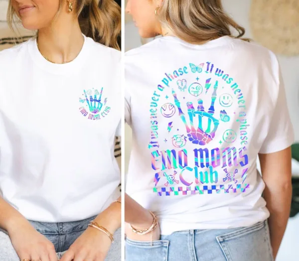 May include A Dark Blue T-Shirt With a Holographic Design T-Shirt, The Best Idea for Mother's Day Gift