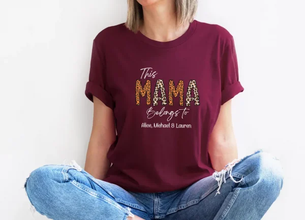 Mama Belongs To Shirt, Custom Mama Shirt, Personalized Mama Tee, New Mum Gift, New Mama T shirt