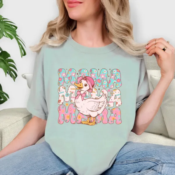 Mama Goose, Funny Floral Duck, Cute Style Mom Gift T-shirt, Happy Mother's Day, The Best Gift for Women