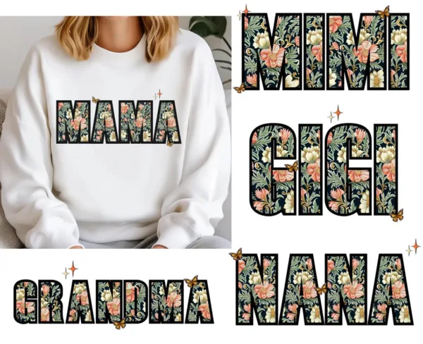 Mama-Mini-grandma-nini-gigi-wildflower-spring-shirt-png-bundle-mama-flower-png-mama-mini-png-mama-png-bundle-coquette-mama-png-2-1.jpg Gift for Mother's Day: Mama Mini Grandma Nana Gigi Wildflower Spring Sweatshirt