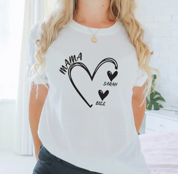 Grandma Shirt, Personalized Shirt, Mum T Shirt, Custom Grandma Tee, Heart T-shirt, New Grandma Gift