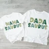 Mama Saurus, Dada Saurus Tees T-Shirt, Mother's Day, Father Day, Couple Matching, The Best Family Holiday Gift