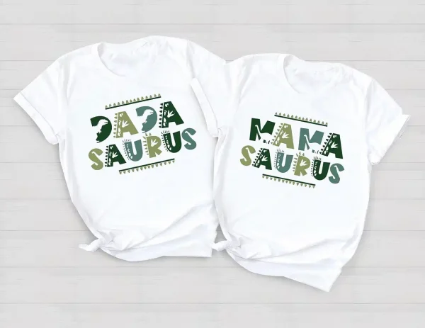 Mama Saurus, Dada Saurus Tees T-Shirt, Mother's Day, Father Day, Couple Matching, The Best Family Holiday Gift