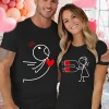 Matching-Couple-T-Shirts-2.webp Couples Matching T-Shirt with Love and Magnet Design, The Best Family Matching Gift
