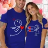 Matching-Couple-T-Shirts-3.webp Couples Matching T-Shirt with Love and Magnet Design, The Best Family Matching Gift