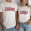 Matching Couples Rodeo Shirts, Couple Country Western, Patriotic Couples T-Shirt, Cowboy Cowgirl Matching Tee, Husband Wife T-Shirt