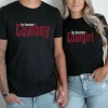 Matching Couples Rodeo Shirts, Couple Country Western, Patriotic Couples T-Shirt, Cowboy Cowgirl Matching Tee, Husband Wife T-Shirt