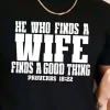 Couple Matching with He Who Finds A Wife Finds A Good Thing and Mrs Good Thing Design, The Best Family Matching Gift