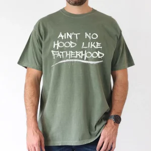 Mens-Aint-No-Hood-Like-Fatherhood-1.webp Ain't No Hood Like Fatherhood T-Shirt, Gift for Dad, The Best Father's Day Gift