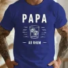 Casual Crew Neck Short Sleeve T-Shirt - Papa Au Rhum Rum Daddy Print Graphic Tee, Lightweight Summer Top with Geometric Design, Relaxed Fit T-Shirt