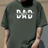Men's Casual Short Sleeve T-Shirt, DAD Graphic Print, Summer Streetwear & Everyday Essential, Machine Washable, Everyday Casual