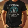 Men's Chess Dad Graphic T-Shirt - Short Sleeve Tee with Chess Dad Like a Normal Dad Just Cooler Slogan & Chess Piece Design
