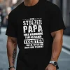 Men's German Dad Daughter Graphic T-Shirt - Geometric Print Casual Short Sleeve Summer Top, Breathable Round Neck Tee, Machine Washable Regular Fit