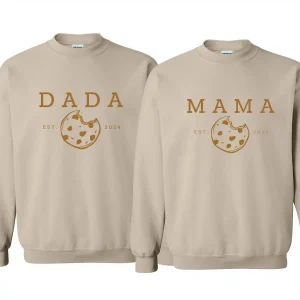 Milk And Cookies Sweatshirt, Family Matching First Birthday Crewneck Milk and Cookie Them