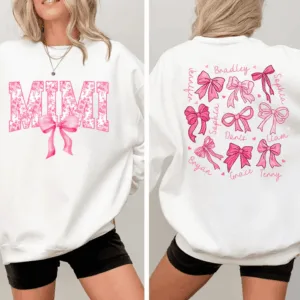 Mimi-Pink-Bow-And-Kids-V2-Personalized-Sweatshirt-With-Design-On-Sleeve-Meaningful-Gifts-For-Grandma-Mom-Wife-Custom-Sleeve-NH96-1-1.png Mimi Pink Bow And Kids - Personalized Sweatshirt - Meaningful Gifts For Grandma, Mom, Wife Custom Sleeve