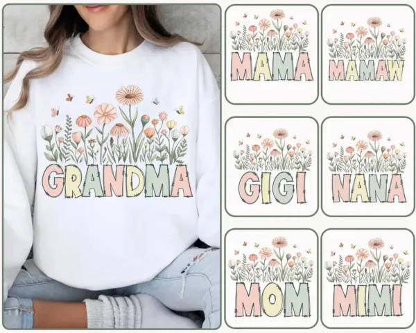 Perfect Gift for Mother's Day: Pastel Wildflower Floral Graphic ? Mom, Grandma, Mimi, Nana, Gig