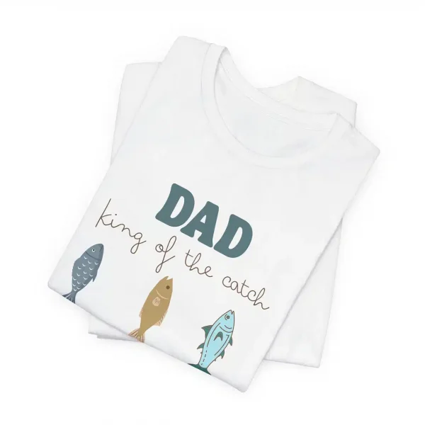Personalised-Dad-Fishing-Shirt-2.webp Personalised Dad Fishing Shirt, King of the Catch T-Shirt with Kids' Names, Custom Father's Day Gift, Dad Birthday Gift, Summer Fishing Tee