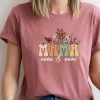Personalized Kids Name Mum Shirt, Floral Mother Shirt, Mothers Day T-Shirt, Custom Mama Shirt