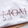 Personalised MOM t-shirt, Mama t-shirt with children's names and year, Mother's Day Gift
