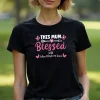 Personalized Womens Blessed Mothers Day T-Shirt Top Funny Mama Mom Cute Gift Idea