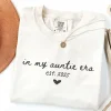 Personalized-Auntie-Est-2025-4.webp Personalized Auntie Est 2025 Shirt Comfort Colors? In My Auntie Era T-shirt, Cool Aunt Club, Pregnancy Announcement, Aunt Birthday Gift