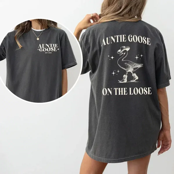 Personalized-Auntie-Silly-Goose-2.webp Personalized Auntie Silly Goose Shirt, Funny Goose Lover, One Silly Goose Birthday, Aunt Gift From Niece, Aunt Gift Nephew