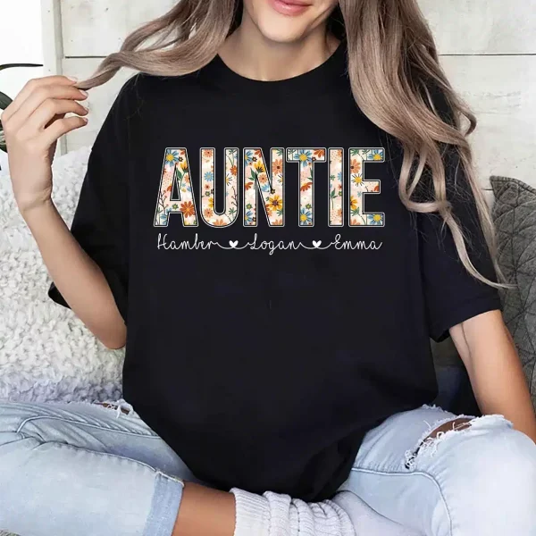 Personalized-Auntie-With-Kids-Name-Shirt-3.webp Personalized Auntie With Kids Name Shirt, Aunt Mothers Day Gift, Vintage Auntie Name Shirt, Mothers Day Gift For Auntie, Auntie Floral Shirt