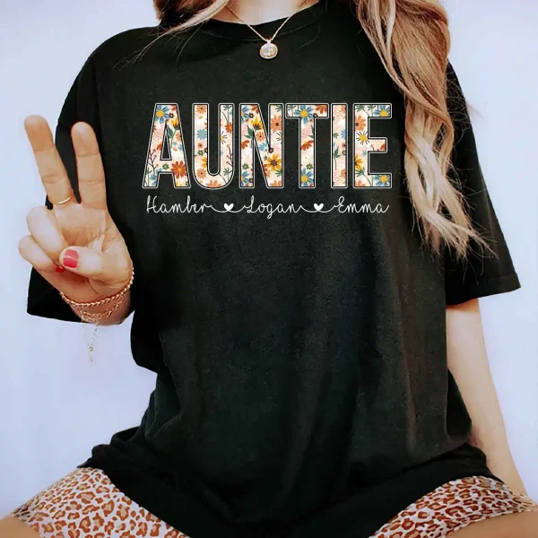 Personalized-Auntie-With-Kids-Name-Shirt-4.webp Personalized Auntie With Kids Name Shirt, Aunt Mothers Day Gift, Vintage Auntie Name Shirt, Mothers Day Gift For Auntie, Auntie Floral Shirt