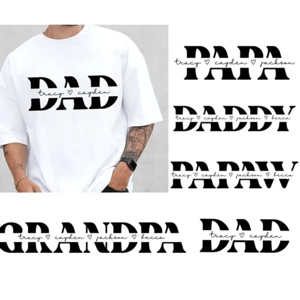 Personalized-Fathers-Day-Shirts-Svg-Bundle-Custom-Name-Dad-Daddy-1-1.png Personalized Father's Day Shirts, Custom Name Dad Daddy with Name Kids - The Best Father's Day Gift