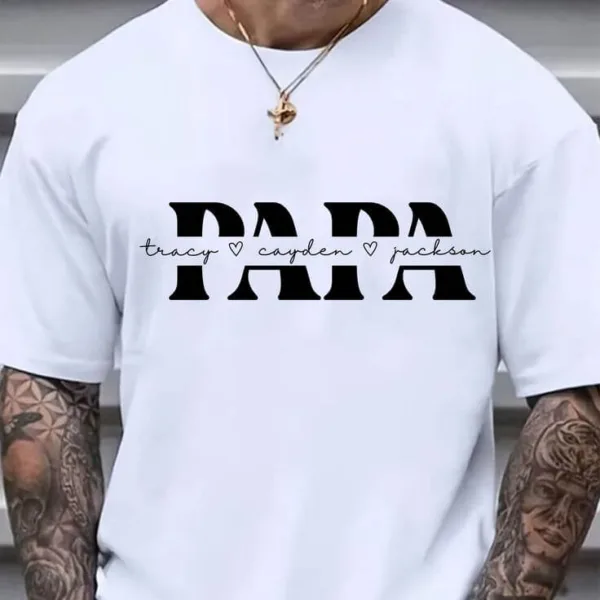 Personalized-Fathers-Day-Shirts-Svg-Bundle-Custom-Name-Dad-Daddy-3-1.jpg Personalized Father's Day Shirts, Custom Name Dad Daddy with Name Kids - The Best Father's Day Gift