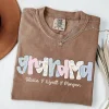 Personalized Grandma T-Shirt Floral Grandma Shirt with Grandkid Names Custom Grandma Gift for Grammy Coquette Grandma Bow Shirt