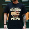 Personalized My Fishing Buddies Call Me Papa Fishing Shirt, Camo American Flag Papa T-Shirt, Men's Fishing