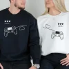 Player-1-Player-2-Matching-Sweatshirt-3.webp Player 1 & Player 2 Matching Sweatshirt, Love Couple Shirt, Matching Couple Sweatshirt, Personalized Anniversary Shirt