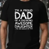 Men's Proud Dad Cozy Fit T-Shirt - Comfortable Polyester, Geometric Print, Round Neck, Machine Washable