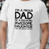 Men's Proud Dad Cozy Fit T-Shirt - Comfortable Polyester, Geometric Print, Round Neck, Machine Washable