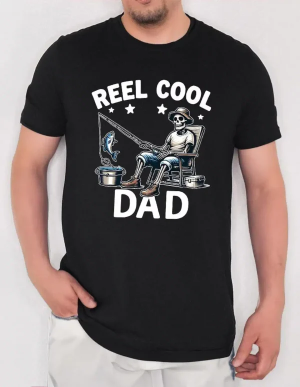 Reel-Cool-Dad-Fishing-Shirt-Funny-Skeleton-Dad-Tee-2.webp Reel Cool Dad Fishing Shirt, Funny Skeleton Dad Tee, Father's Day Gift for Fishermen, Cool Dad Gift, Fishing Lover Shirt, Fishing Joke Shirt