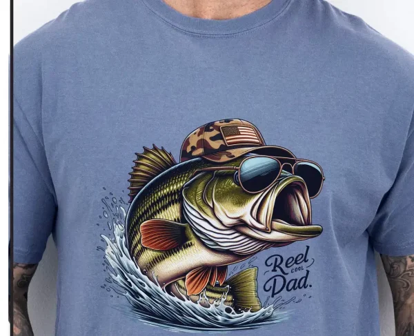 Reel-Cool-Dad-Shirt-2.webp Reel Cool Dad, Bonus Dad, Fishing Dad T-Shirt, Father's Day Shirt, Camouflage Reel Cool Dad, Camo Fishing Rod Shirt, Gift for Dad