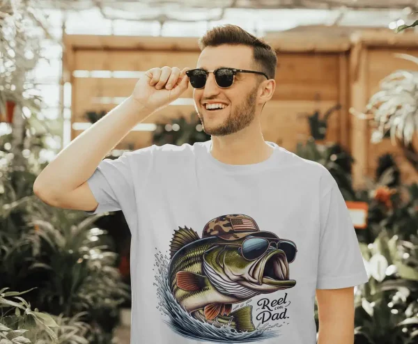 Reel-Cool-Dad-Shirt-3.webp Reel Cool Dad, Bonus Dad, Fishing Dad T-Shirt, Father's Day Shirt, Camouflage Reel Cool Dad, Camo Fishing Rod Shirt, Gift for Dad
