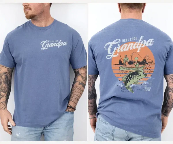 Reel-Cool-Grandpa-Fishing-Retro-Shirt-1.webp Reel Cool Grandpa Fishing Retro Shirt, Fishing Gift for Grandpa, Fishing Grandpa Funny T-shirt, Father's Day Gift