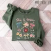She-is-Mom-Coquette-1-1.jpg She is Mom Coquette, Christian Mama, Boho Floral Mama, Wildflower Mama Sweatshirt, Mother's Day Gift