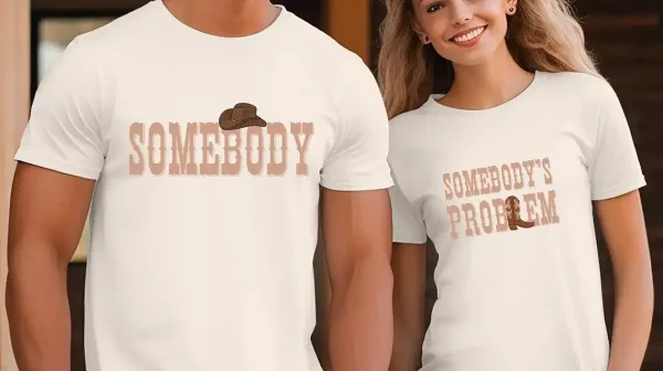 Somebody's Problem Matching Couple T-Shirt, Western Couples Shirt, Gifts for Couples, Country Music Shirt, Country Couples Shirt, Cowgirls Tee