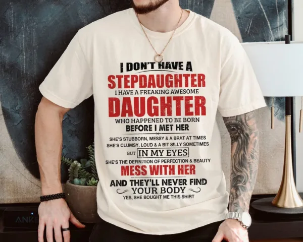 Stepdad Shirt, Fathers Day Gifts For Stepdad, Bonus Dad T shirt from Daughter, Funny Gifts For Bonus Dad, Stepdad Tee, Father's Day Shirts