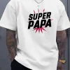 Super-Dad-Graphic-Tee-2.webp Super Dad Graphic Tee - Men'S Casual Summer T-Shirt with Soft Ribbed Collar, Slight Stretch, Perfect Father's Day Gift, Casual Summer Wear