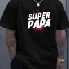 Super-Dad-Graphic-Tee-3.webp Super Dad Graphic Tee - Men'S Casual Summer T-Shirt with Soft Ribbed Collar, Slight Stretch, Perfect Father's Day Gift, Casual Summer Wear