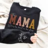 Personalized This Mama Wears Her Heart on Her Sleeve Sweatshirt, Custom Kids Name on Sleeve, Mothers Day Gift, Gift for Mom Sweatshirt, Mom Life