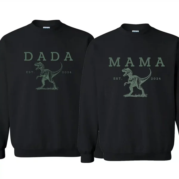 Two Rex Mommy and Me Crewneck, Dinosaur Custom Rex Sweatshirt, Mother's Day, Father's Day, Couple Matching Sweatshirt, The Best Family Holiday Gift