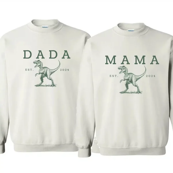 Two Rex Mommy and Me Crewneck, Dinosaur Custom Rex Sweatshirt, Mother's Day, Father's Day, Couple Matching Sweatshirt, The Best Family Holiday Gift