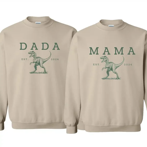 Two Rex Mommy and Me Crewneck, Dinosaur Custom Rex Sweatshirt, Mother's Day, Father's Day, Couple Matching Sweatshirt, The Best Family Holiday Gift